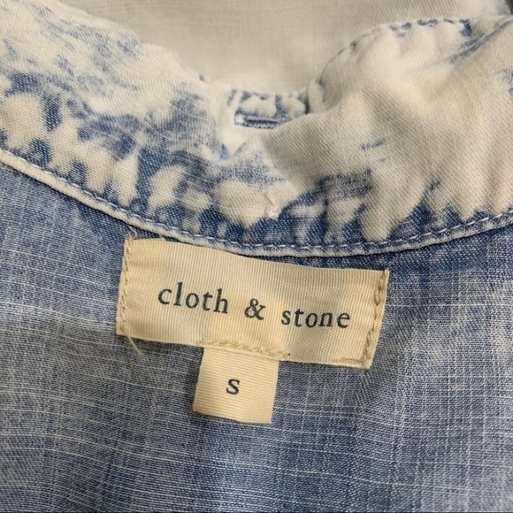 Anthropologie Cloth & Stone Bleached Denim Chambray Dress - Picture 5 of 8